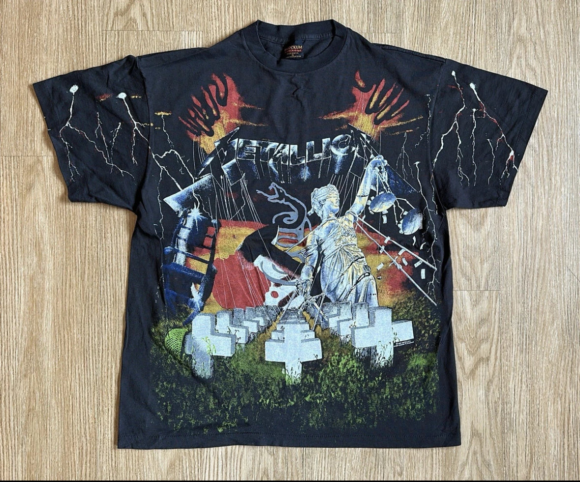 METALLICA vintage 1991 MASTER OF PUPPETS all over print AOP t shirt XL