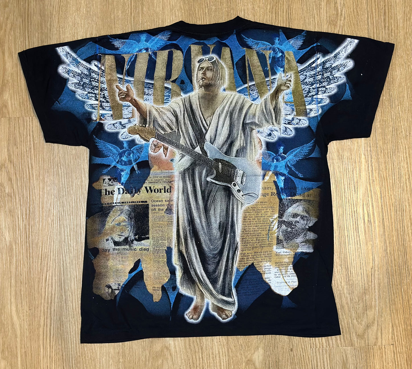 NIRVANA all over print JESUS ANGEL t shirt