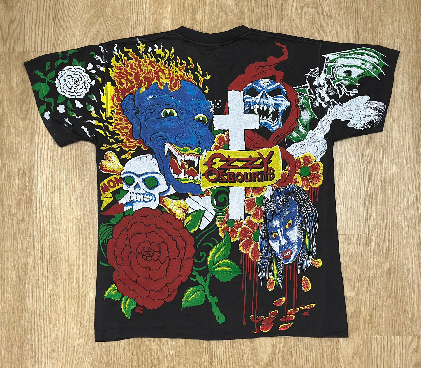OZZY OSBOURNE vintage 1992 REPRINT OZZY TATTOO all over print AOP t shirt