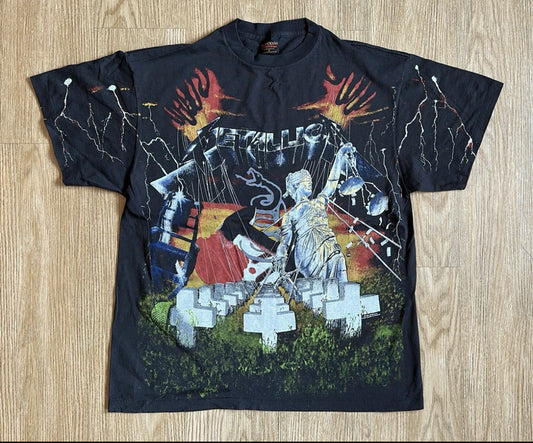 METALLICA vintage 1991 MASTER OF PUPPETS all over print AOP t shirt XL